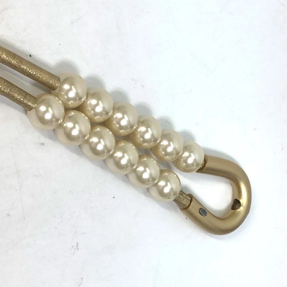 CHANEL 01C Faux pearl belt Leather Gold - Picture 8 of 12